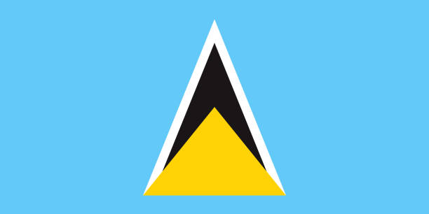 The flag of Saint Lucia. Drawn in the correct aspect ratio. File is built in the CMYK color space for optimal printing, and can easily be converted to RGB without any color shifts.